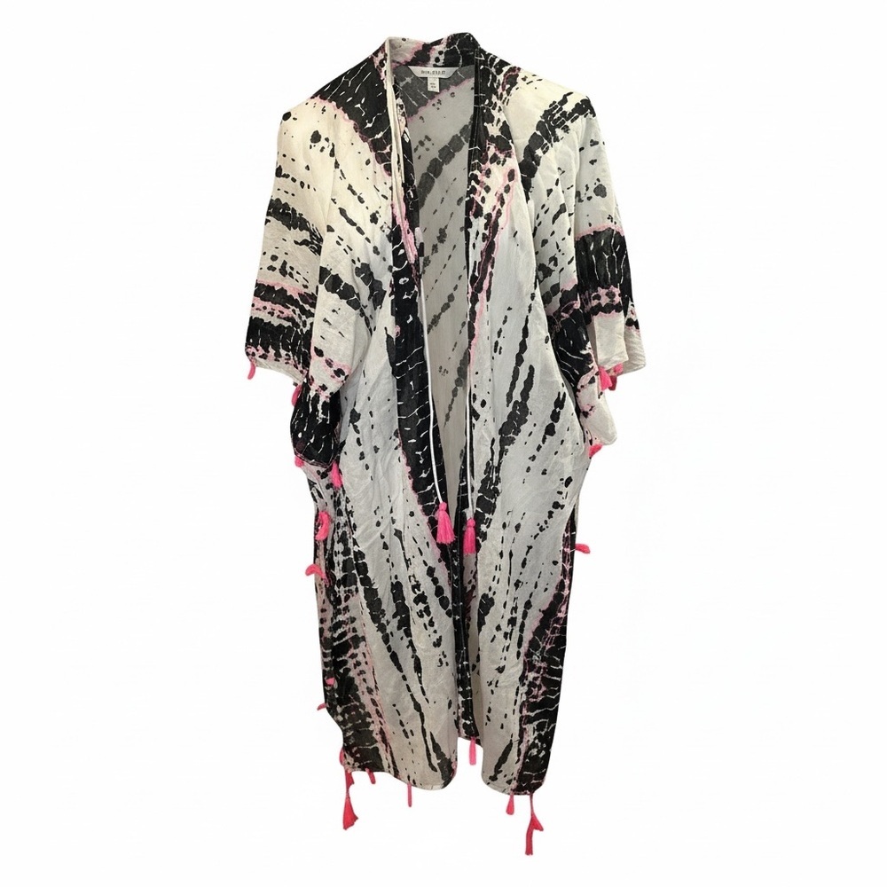 Katydid Tie Dye Kimono Tassel Boho Open Front Beach Cover Up